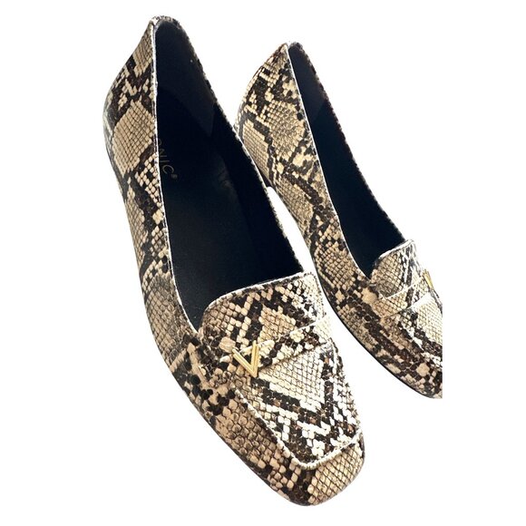 Vionic Hayes Snake Embossed Loafers Slip-On Flats Metallic V Ivory Multi Size 8 - Picture 2 of 10
